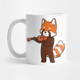 Comic red panda playing violin Mug